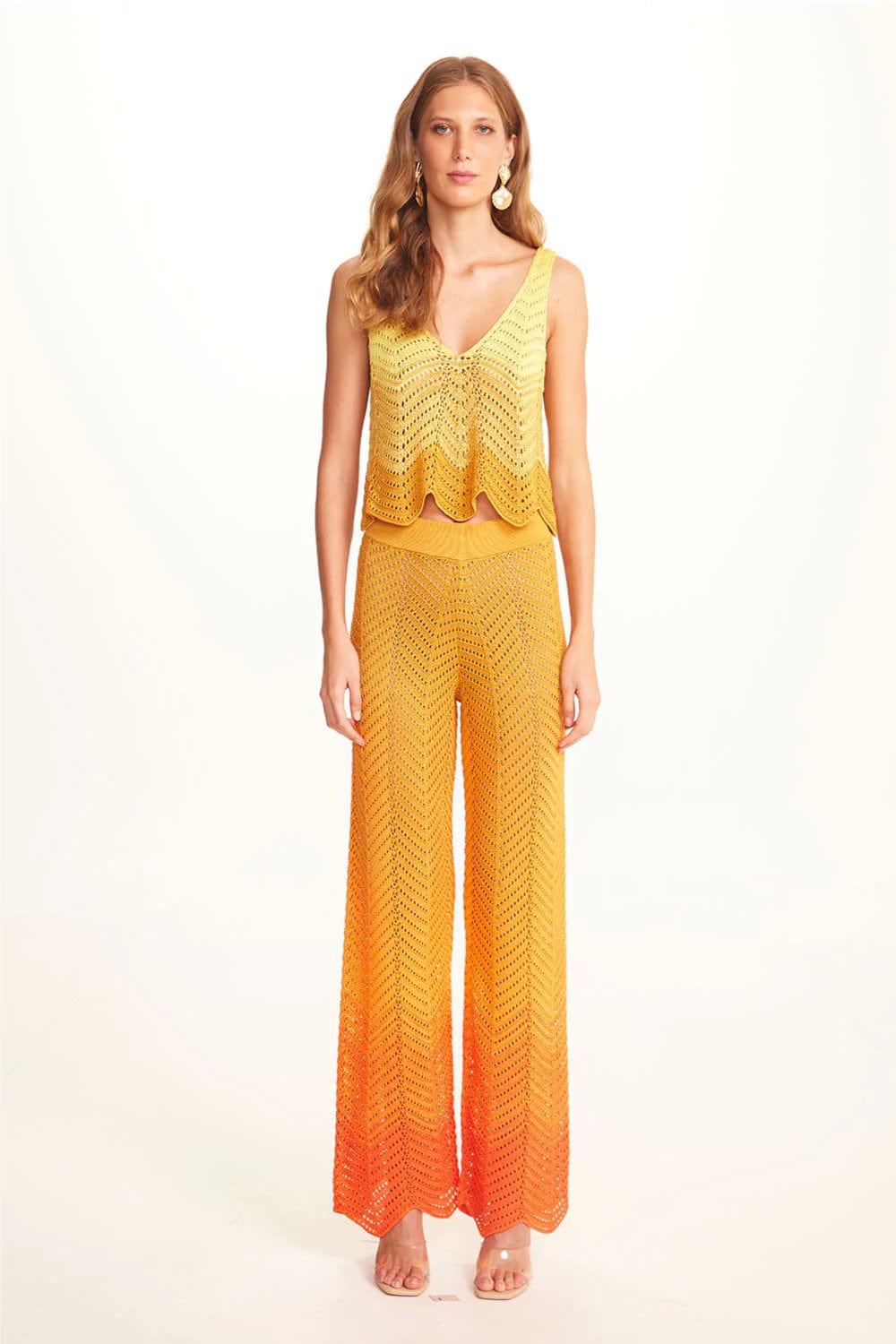 Viviane Furrier - Calça Reta Degradê Tricot