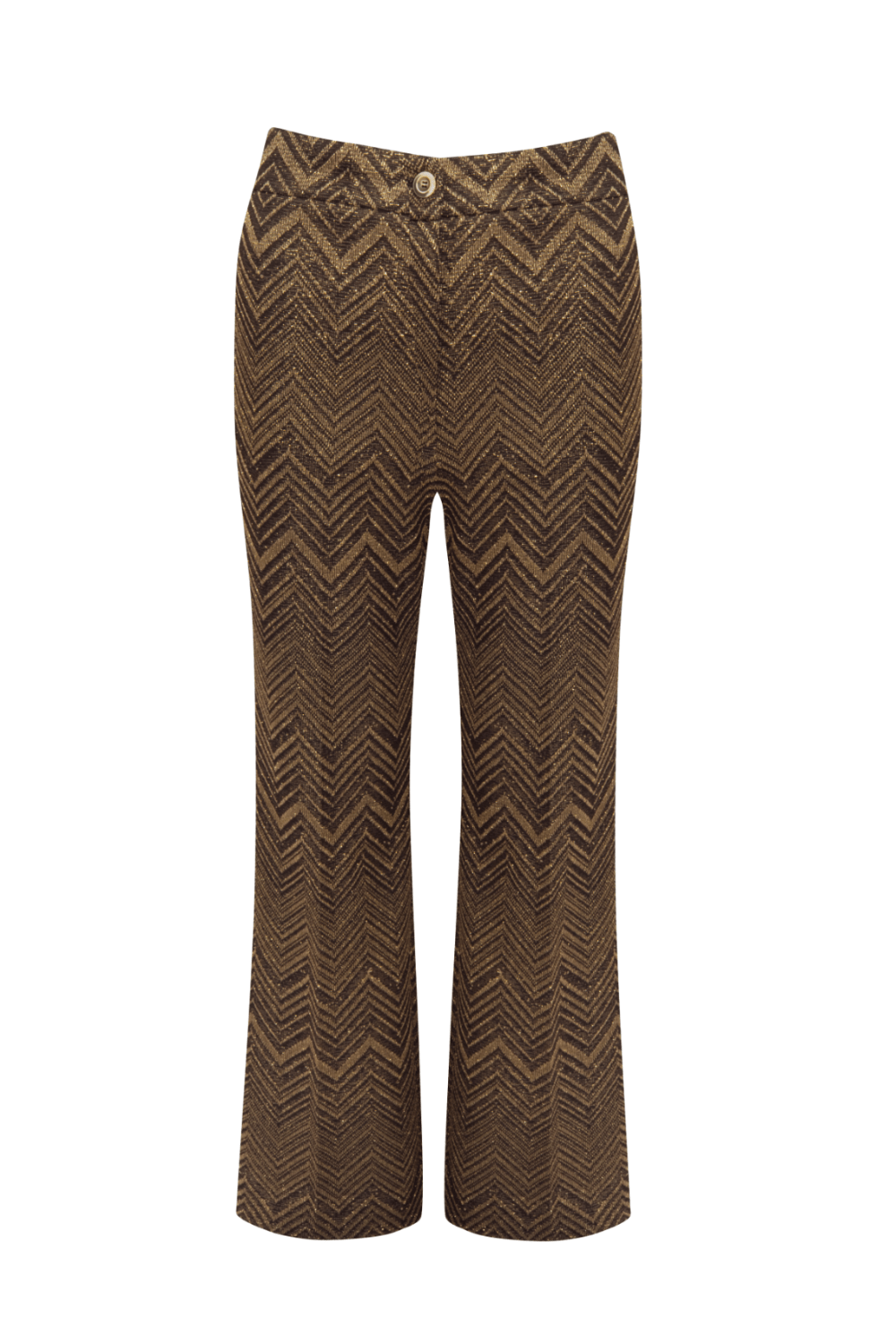 Access - Calça Reta Lurex Chevron Preto e Dourado