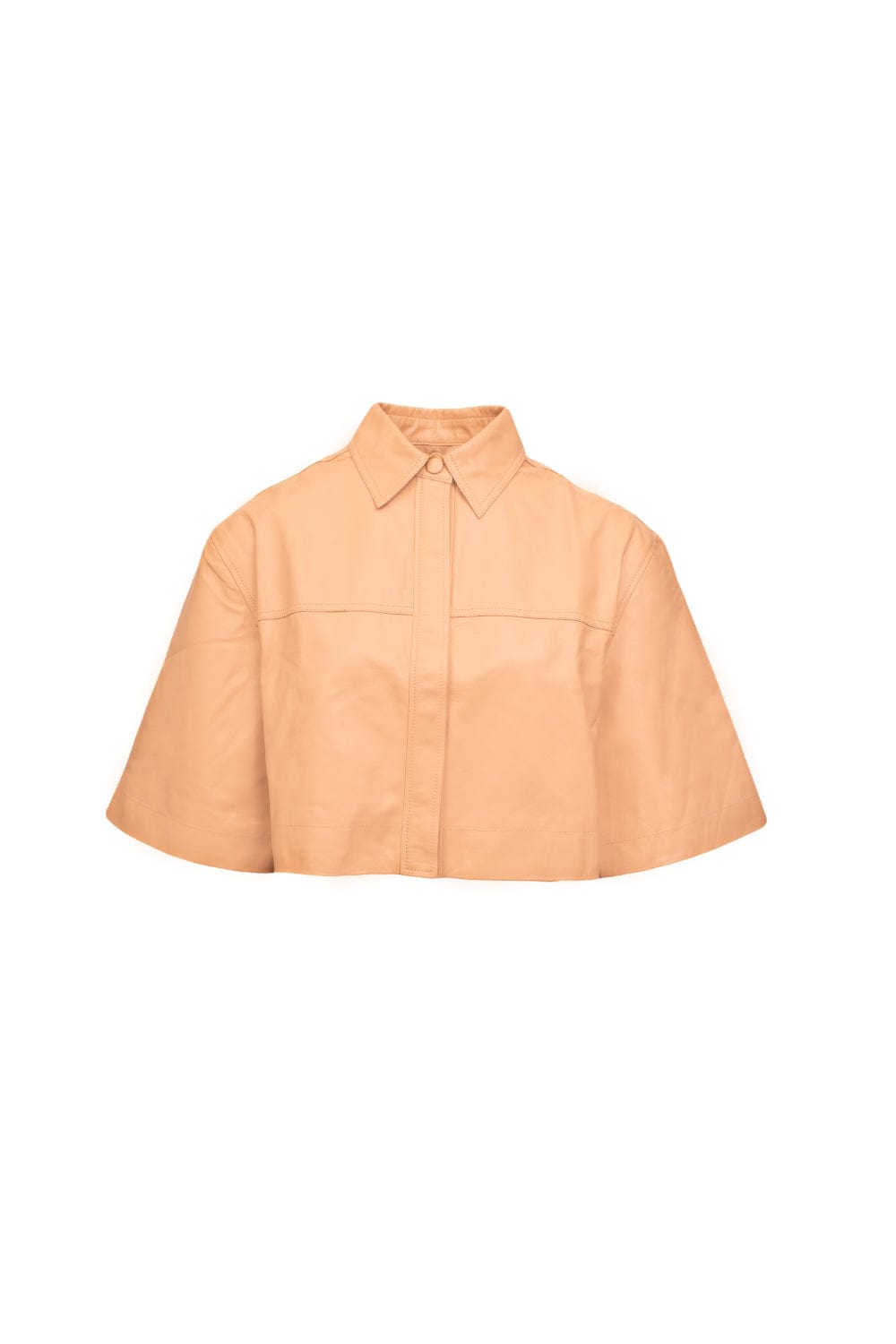 Curtume 81 - Camisa Cropped Manga Curta Couro Laranja
