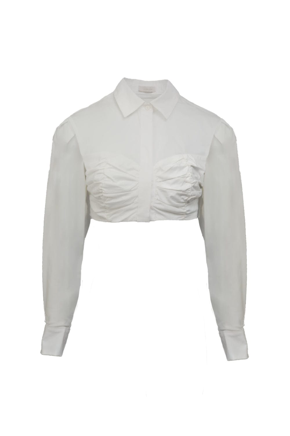 L'Cecci - Camisa Cropped Manga Longa Off White