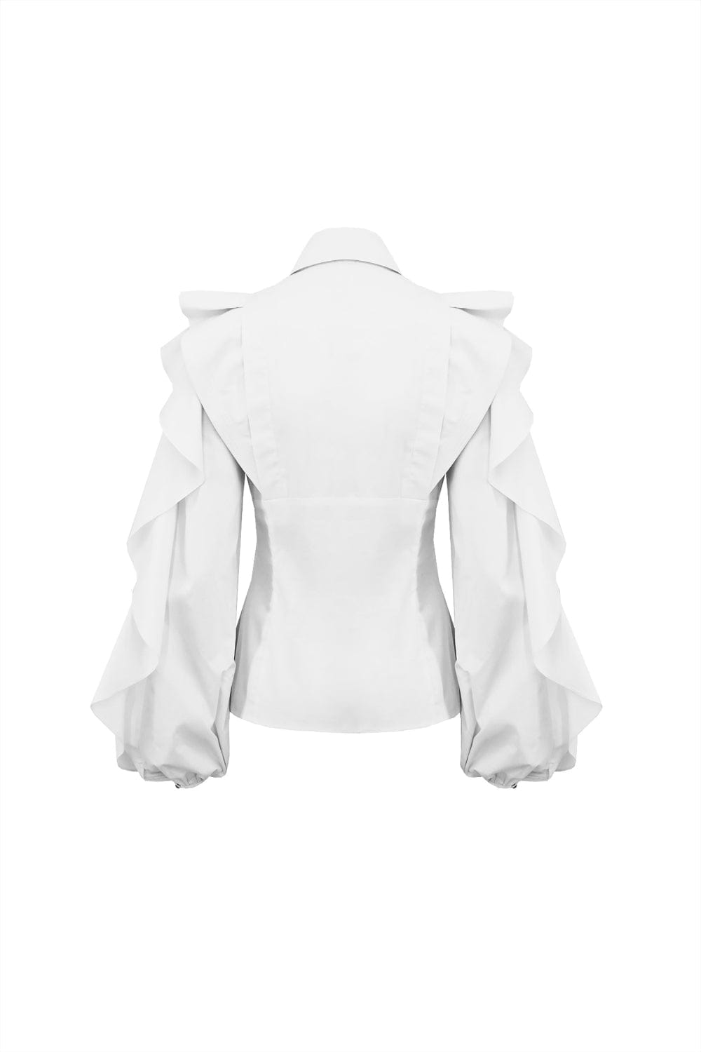 Luis Buchinho - Camisa Manga Longa Babados Branco