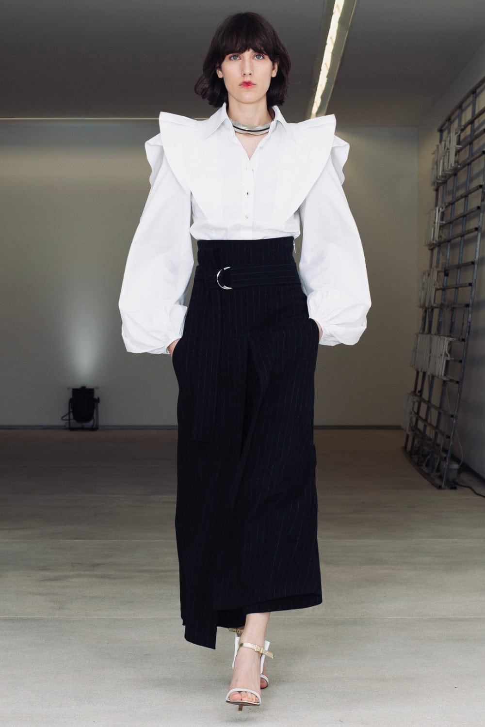 Luis Buchinho - Camisa Manga Longa Babados Branco