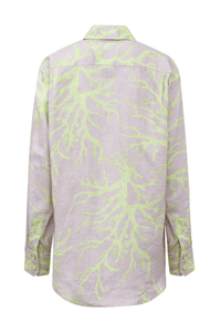 Yukio - Camisa Manga Longa Estampada Light Coral Lime