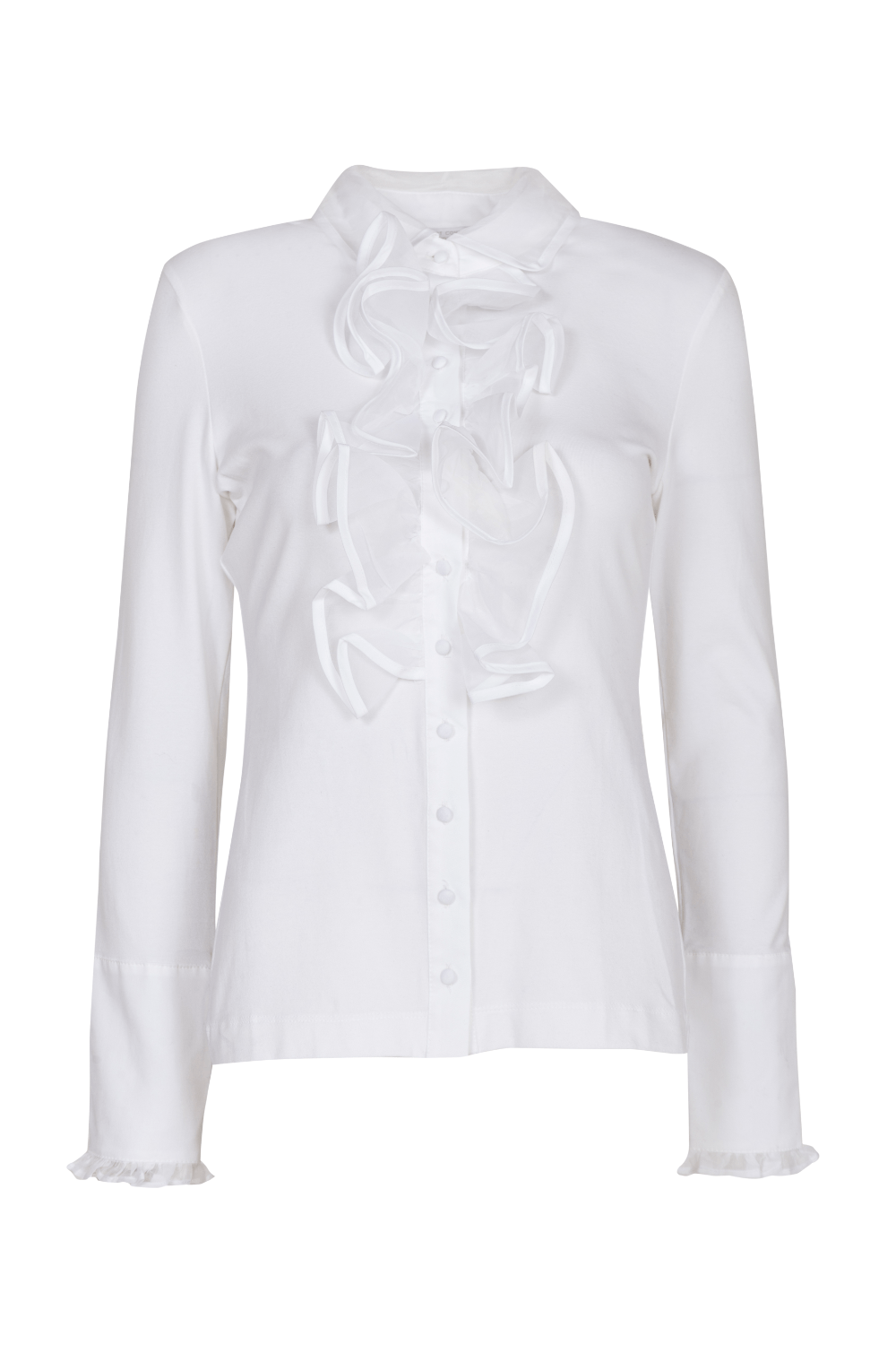 The Shirt  Company London - Camisa Manga Longa com Babado Frontal