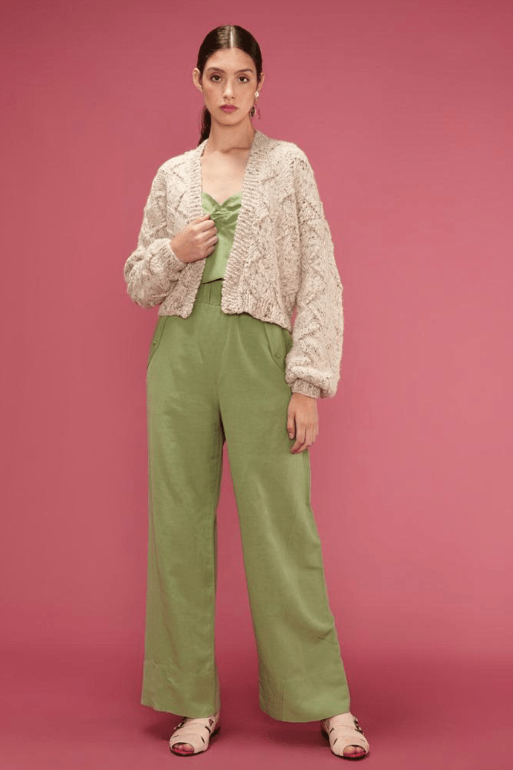 Caché - Cardigan Curto Sara Tricot  Aberto