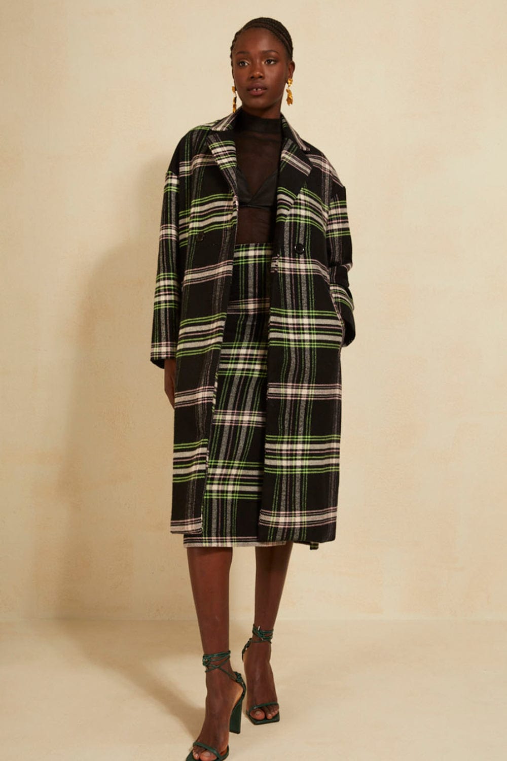 L'Cecci - Casaco Sobretudo Xadrez 7/8