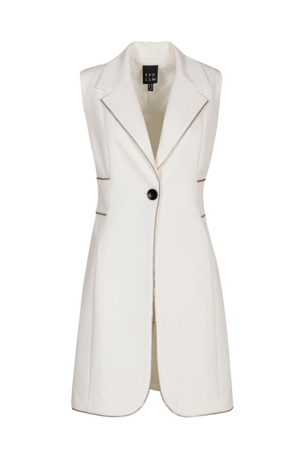 Spell - Colete com Detalhes de Zíper Branco