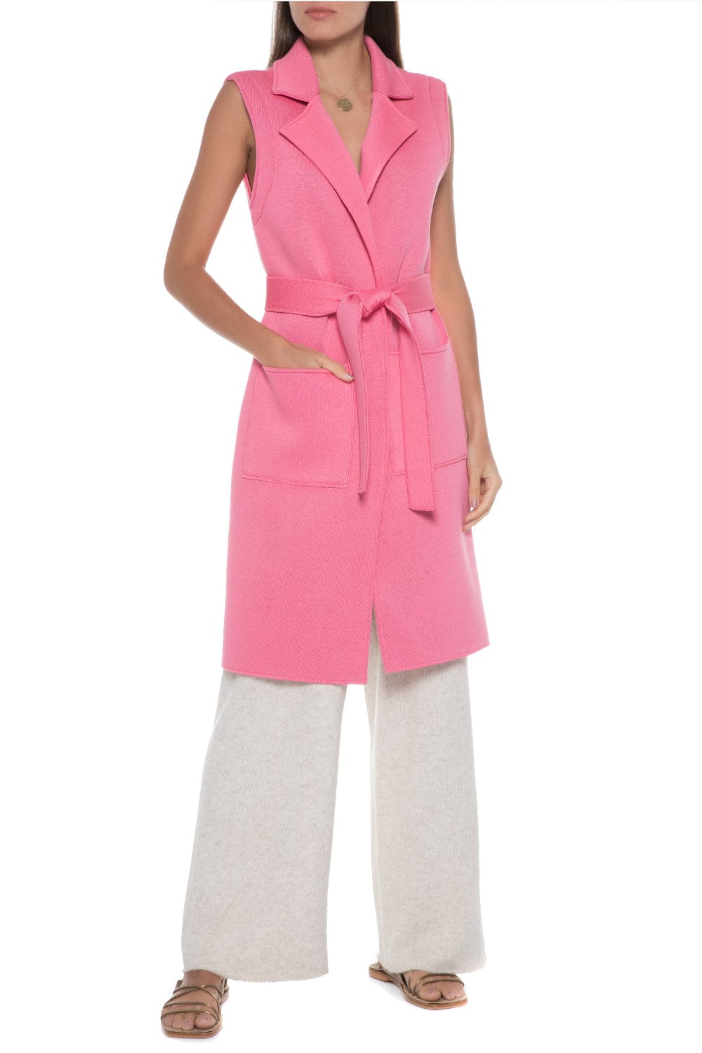 Viviane Furrier -  Colete em Tricot Dublado Rosa