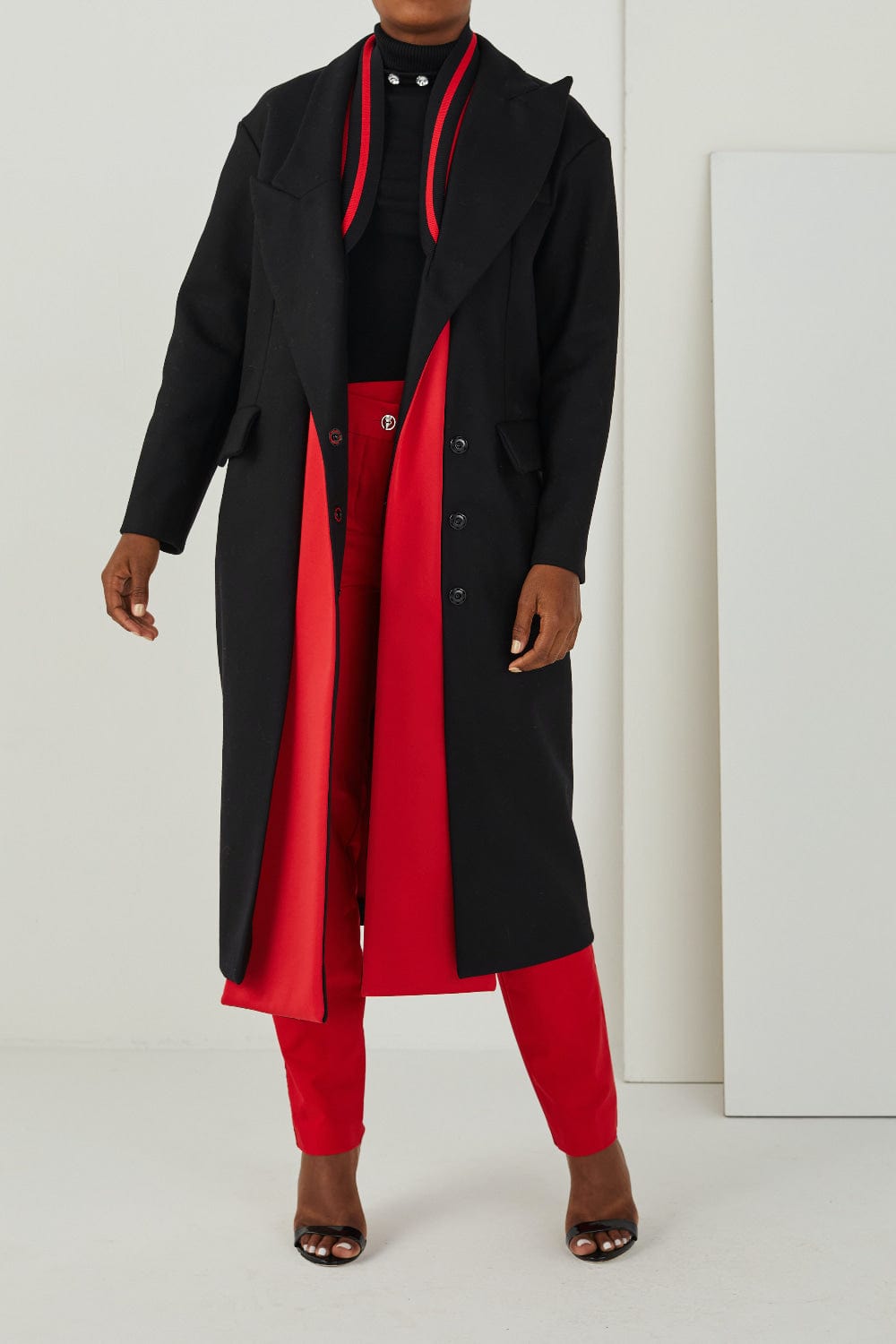 Oblique Creations - Sobretudo 7/8 Longo Bicolor