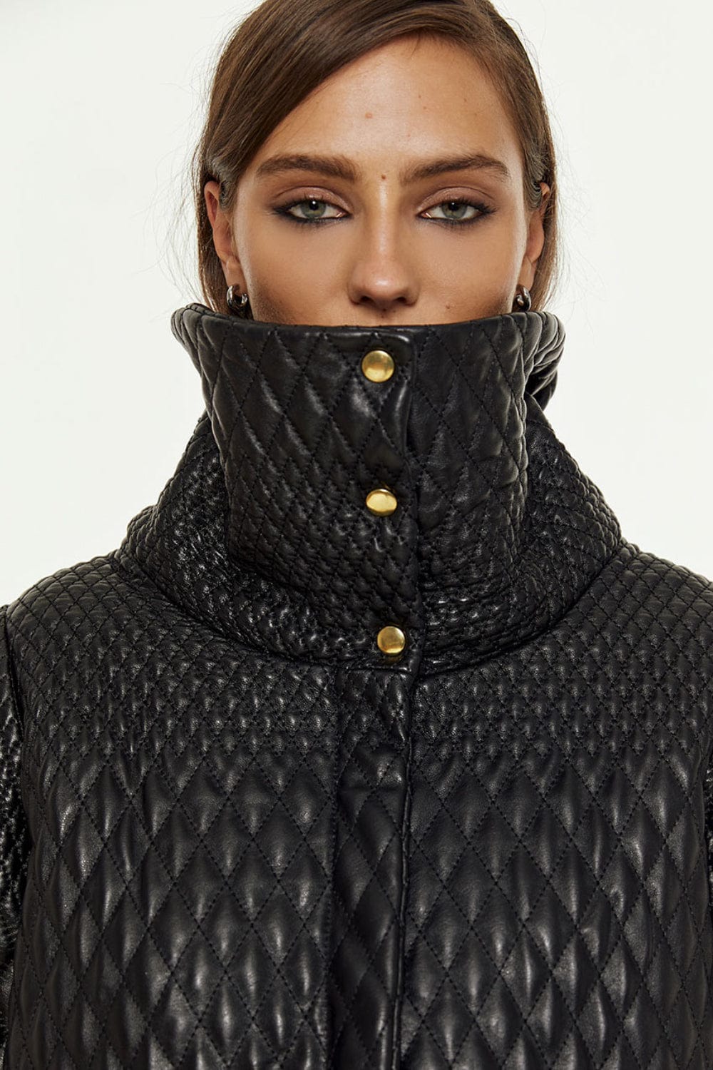 Access - Jaqueta Metalassê Couro com Pele e Tricot