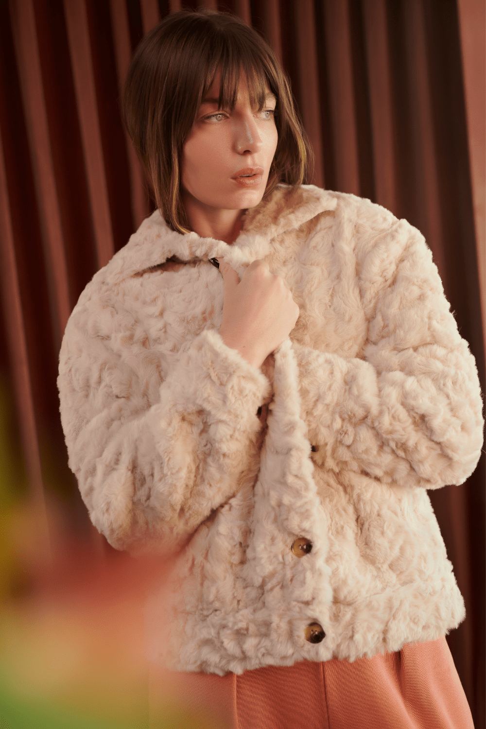 Canal Concept - Jaqueta Pêlo Sintético Bege