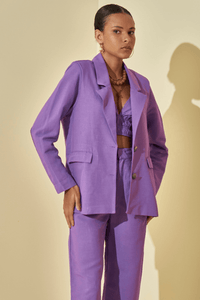 L'Cecci - Blazer Alfaiataria Viscolinho Roxo