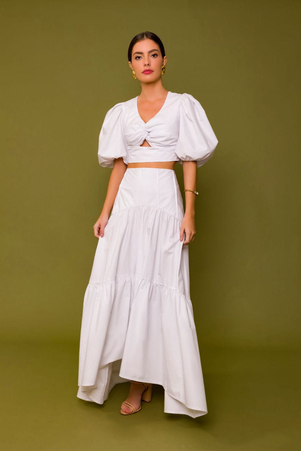 Lalibela - Saia Longa Simone De Beauvoir Branco