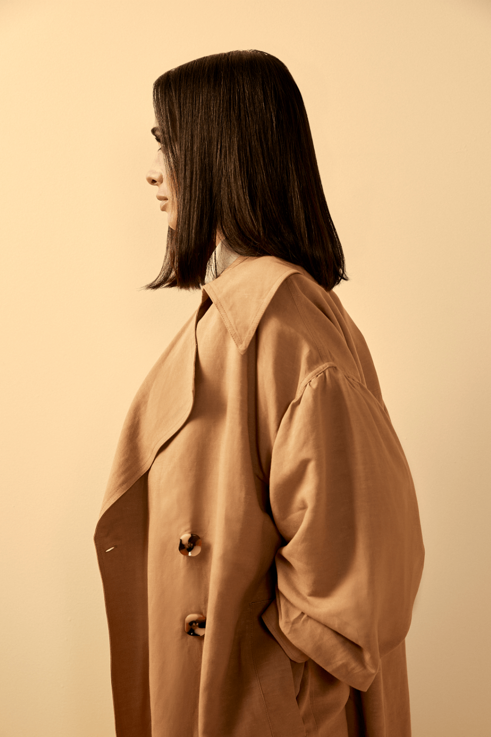 L'Cecci - Sobretudo Trench Coat Viscolinho Caramelo