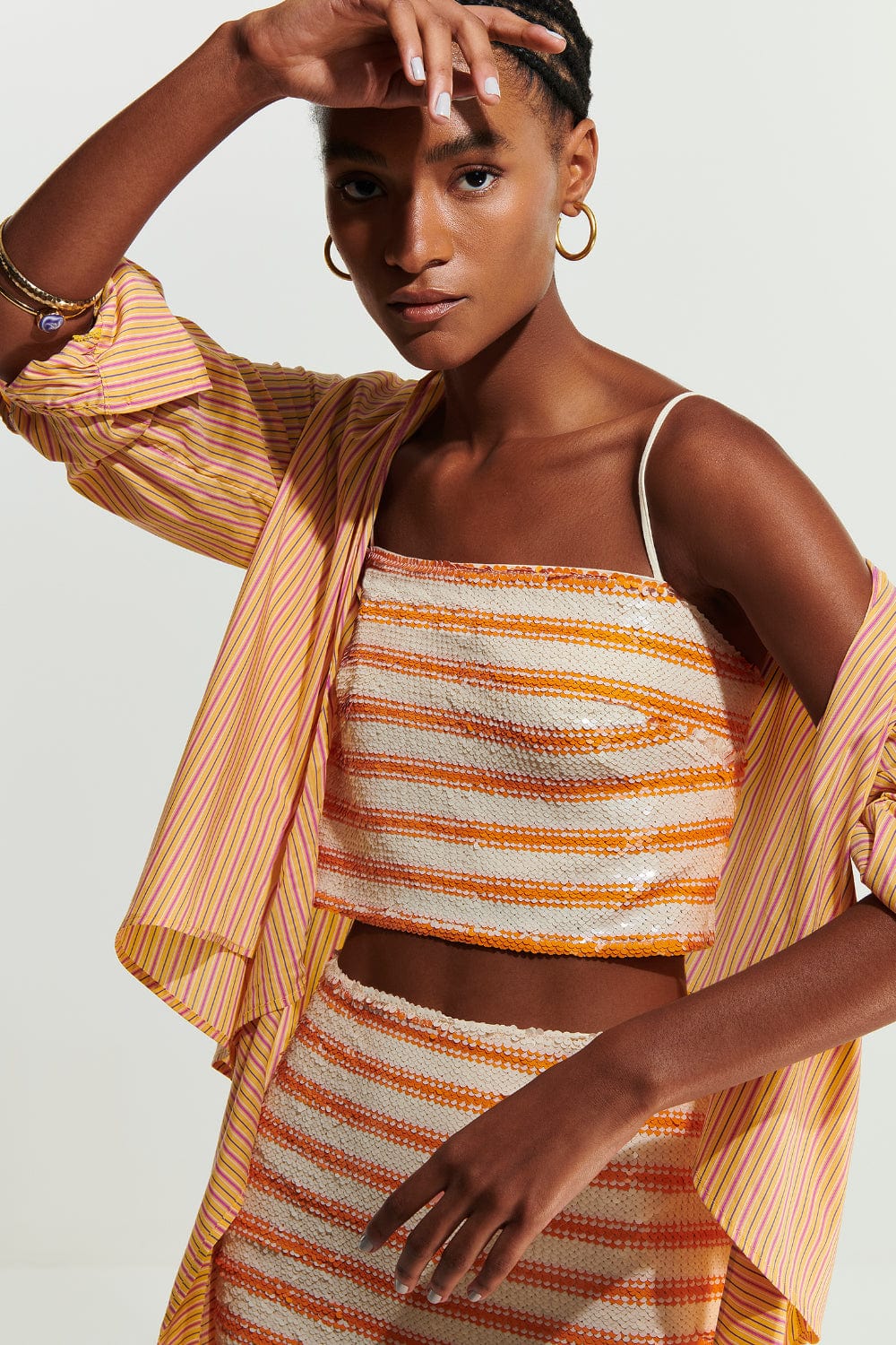 L'Cecci - Blusa Cropped em Paetês