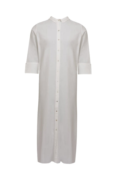 Lenny  Niemeyer - Vestido Chemisier Longo Fenda Lateral Branco