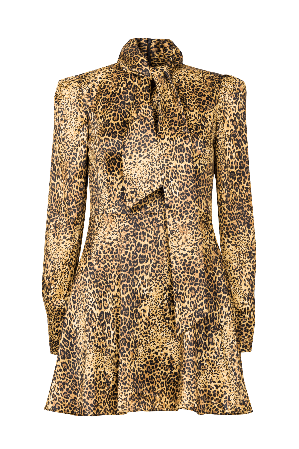 Zell - Vestido Curto Manga Longa Animal Print