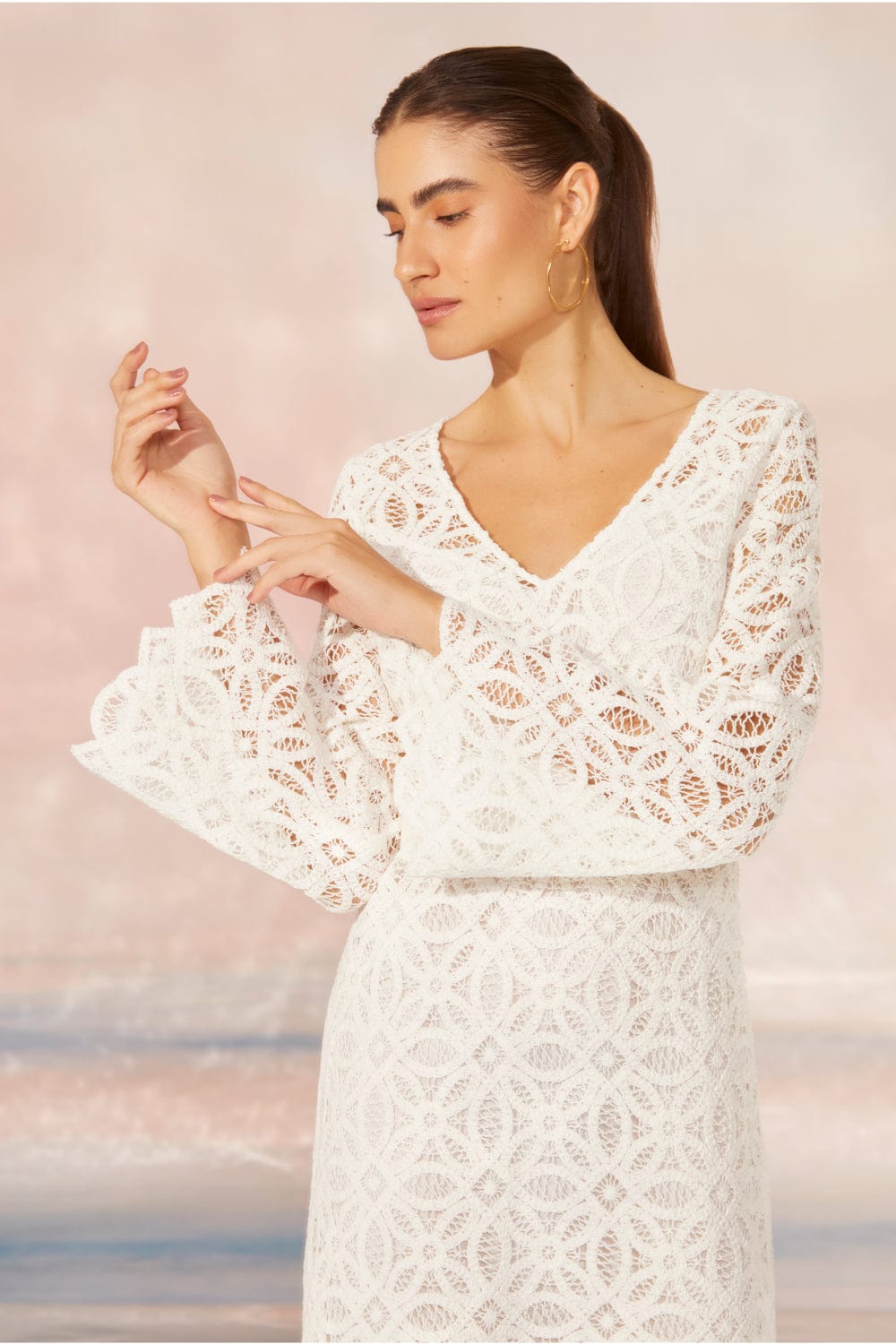 Access  - Vestido Curto Renda Branco