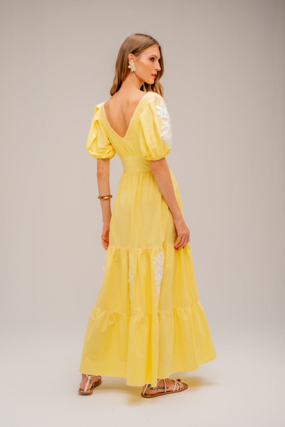 Lalibela - Vestido Longo Clafoutis Amarelo