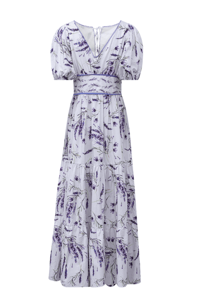 Lalibela - Vestido Longo Estampado Lavanda