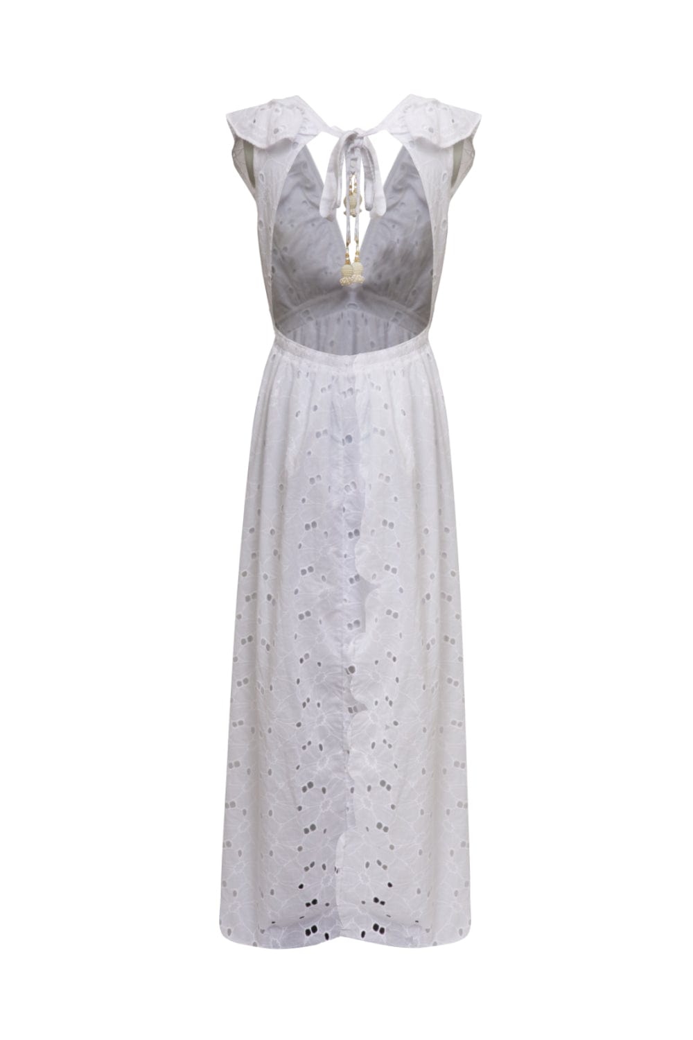 Lalibela - Vestido Longo Laise Saint Nicolas Branco