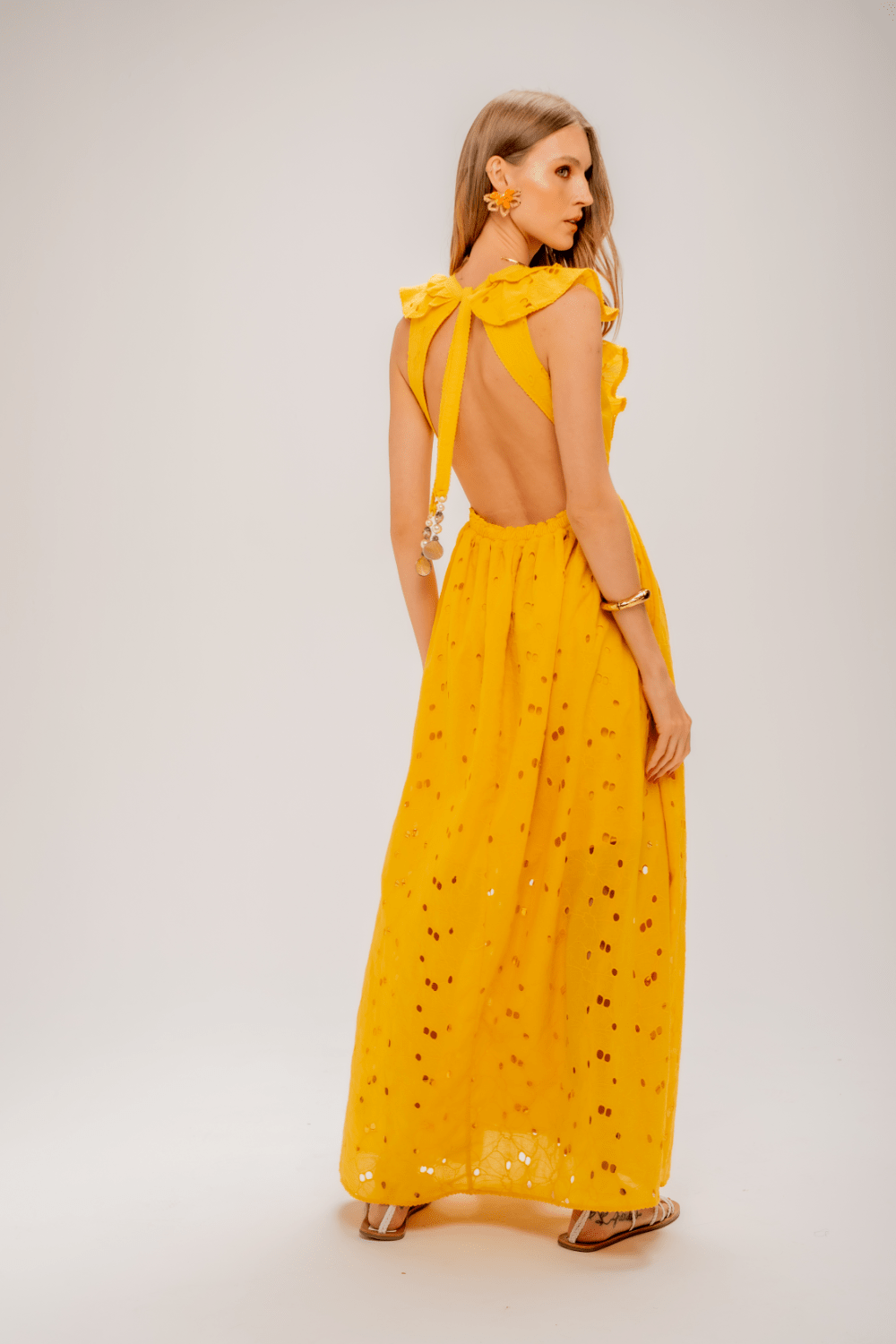 Lalibela - Vestido Longo Saint Nicolas Amarelo