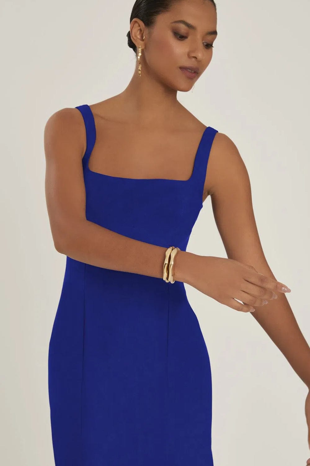 Lenny Niemeyer - Vestido Longo Top Estruturado Netuno Azul