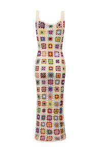 Club - Vestido Longo de Crochet em Patchwork