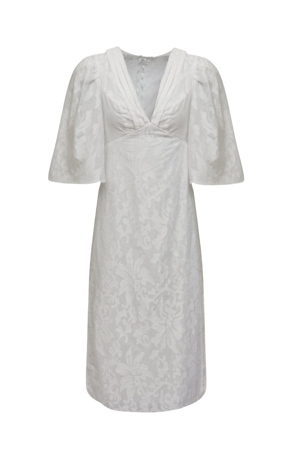 L'Cecci - Vestido Midi Bordado Off White