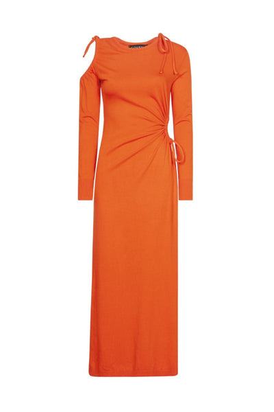 Coven - Vestido Midi Cut Out Laranja