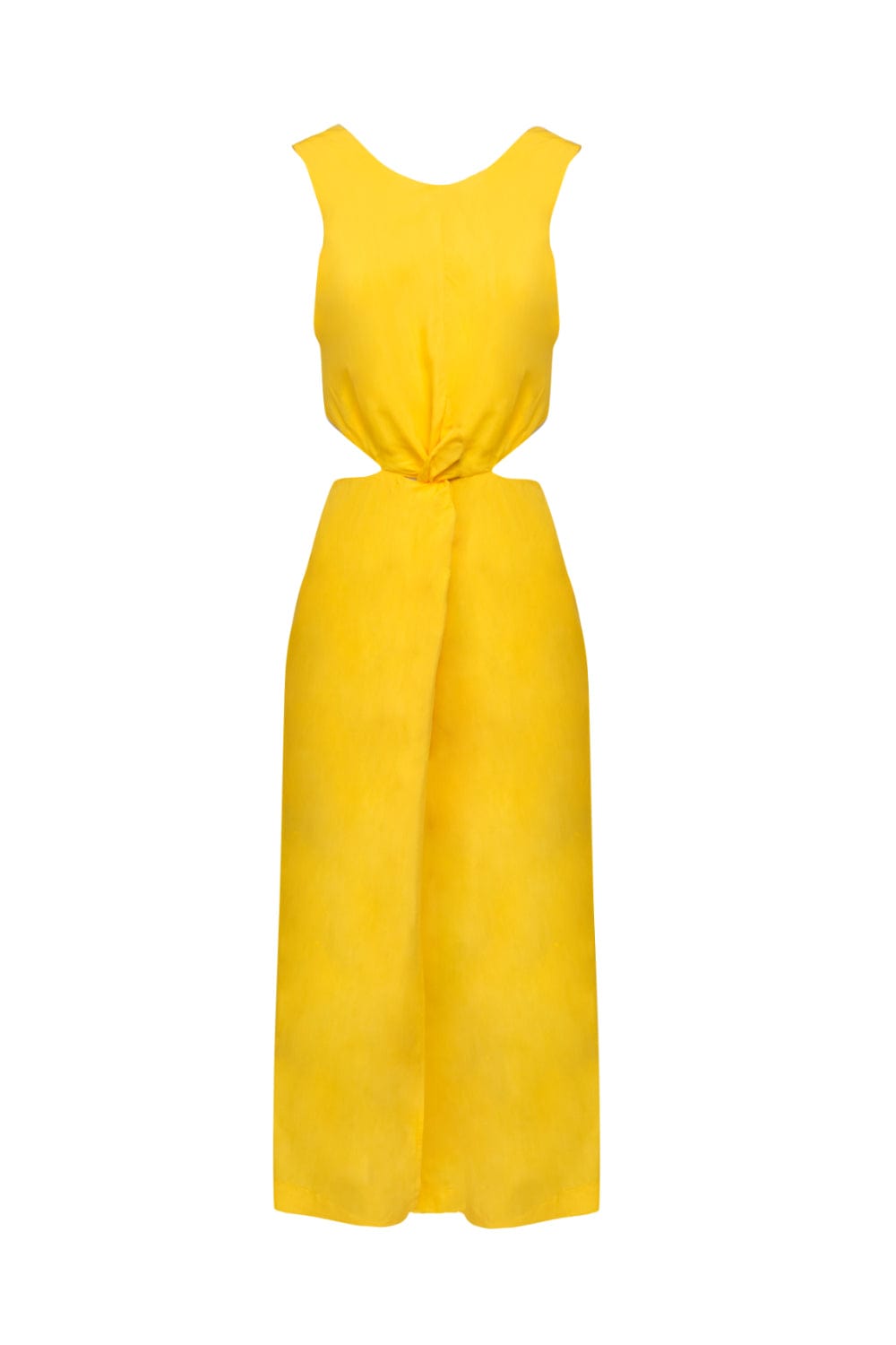L'Cecci - Vestido Midi Fenda Frontal  Amarelo