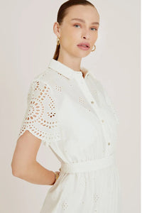 Lenny Niemeyer - Vestido Midi Laise Manga Curta Off White