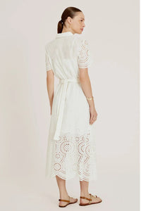 Lenny Niemeyer - Vestido Midi Laise Manga Curta Off White