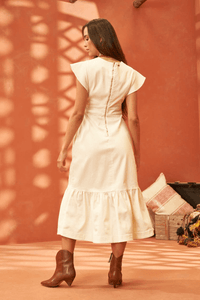 L'Cecci - Vestido Midi Sarja Off White