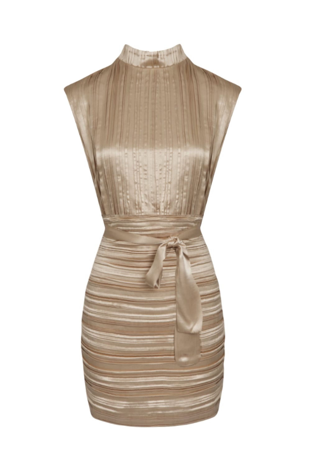 Access - Vestido Curto Plissado Dourado