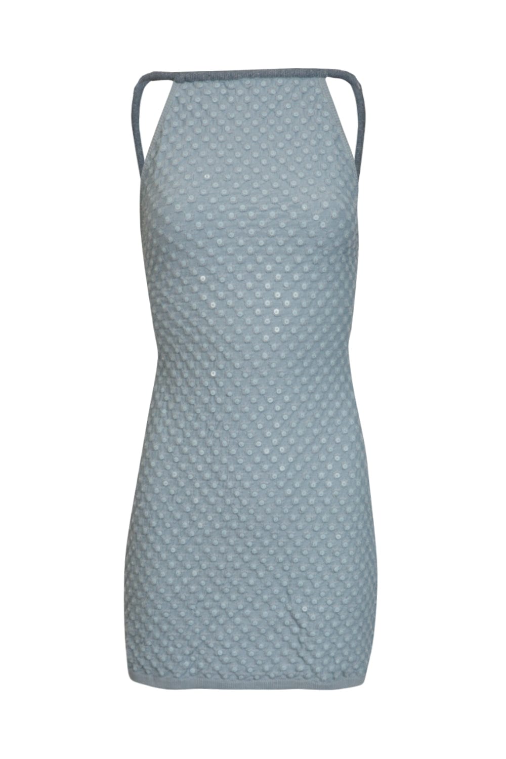 Coven - Vestido Mini Poá Paetês Azul Claro