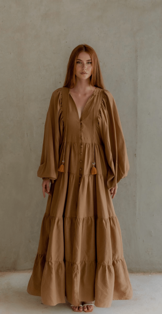 Tissé - Vestido Longo Asa Quartz Bege