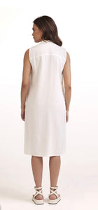 Viviane Furrier - Vestido Curto sem Manga Gola Crochet Off White