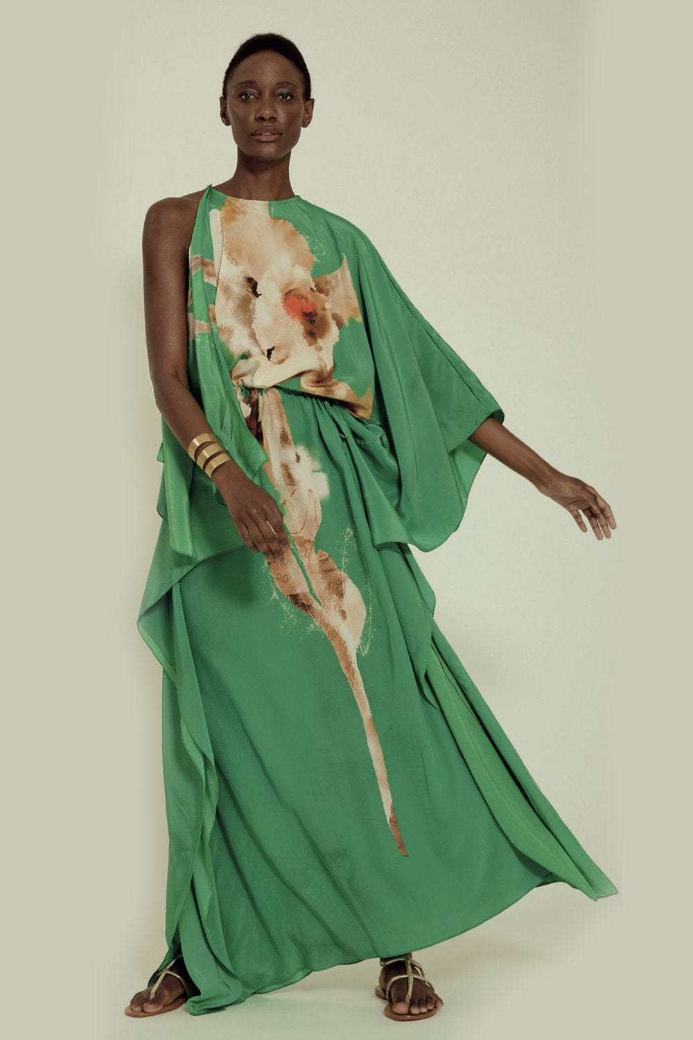 Lenny Niemeyer - Vestido Longo Assimétrico Franzido PREMIUM