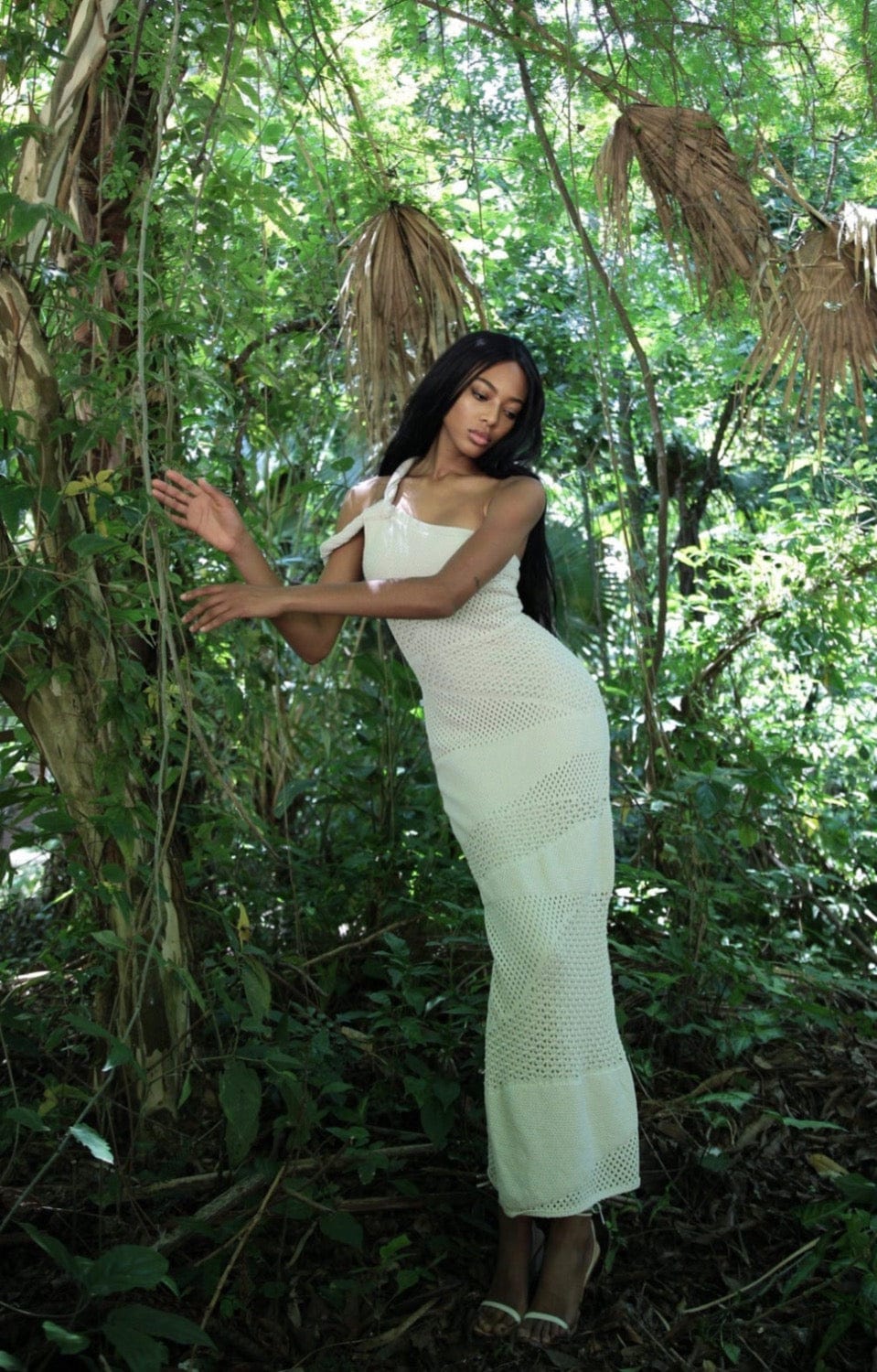 Tissé - Vestido Midi Iguapó Crochet Natural