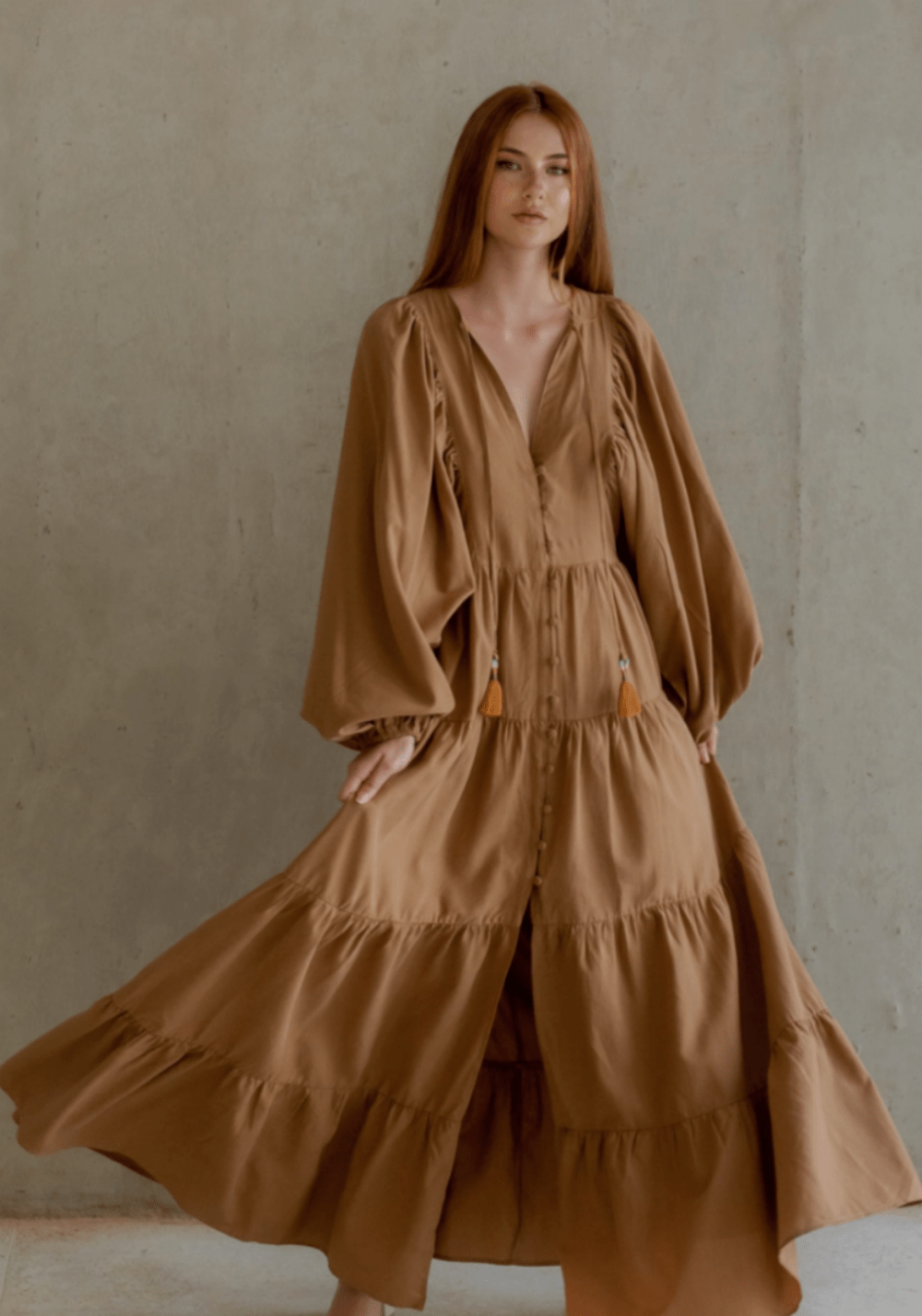 Tissé - Vestido Longo Asa Quartz Bege