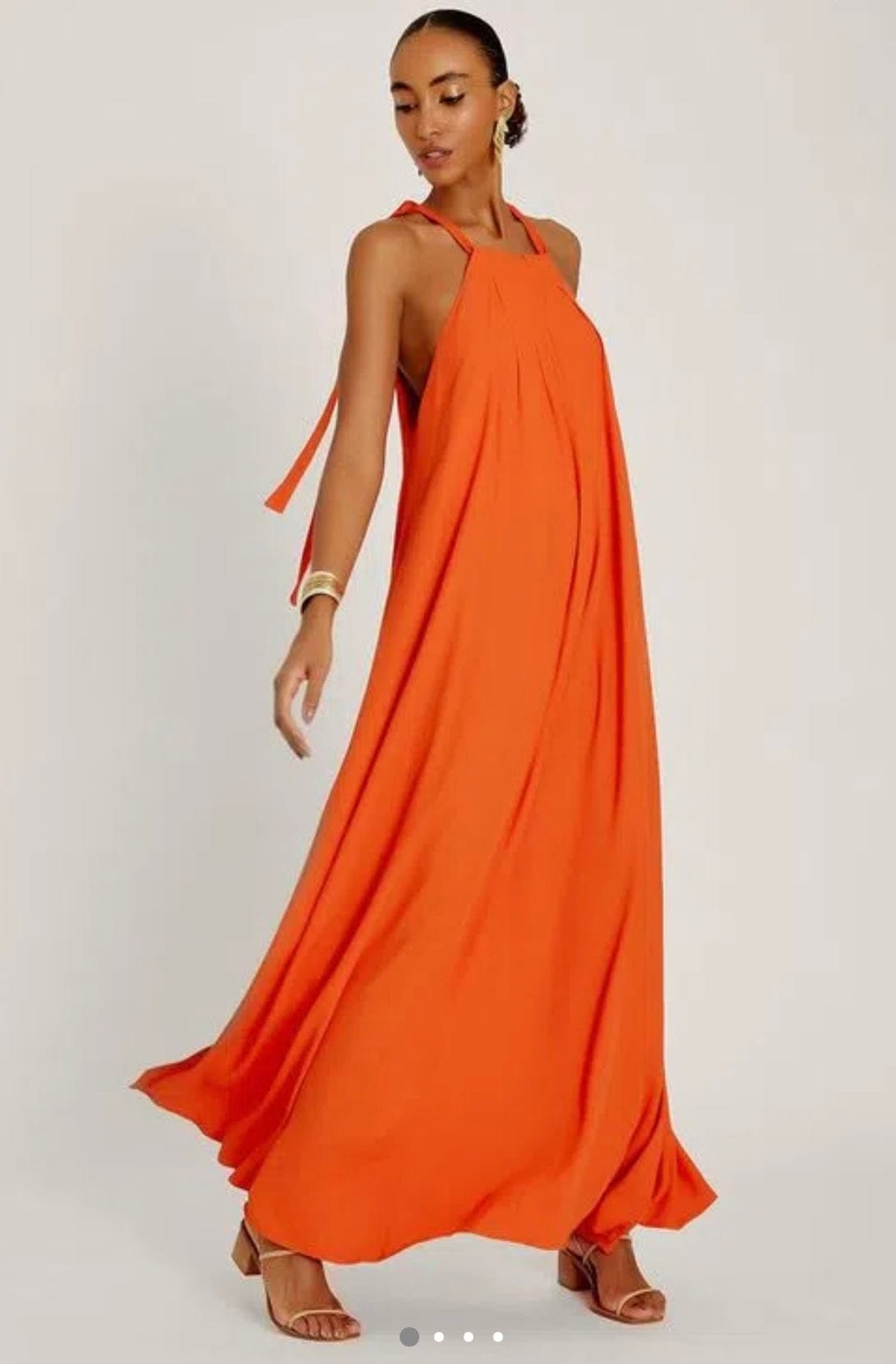 Lenny Niemeyer - Vestido Longo Amarração Kinkan Laranja